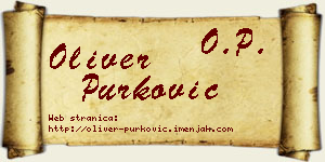 Oliver Purković vizit kartica